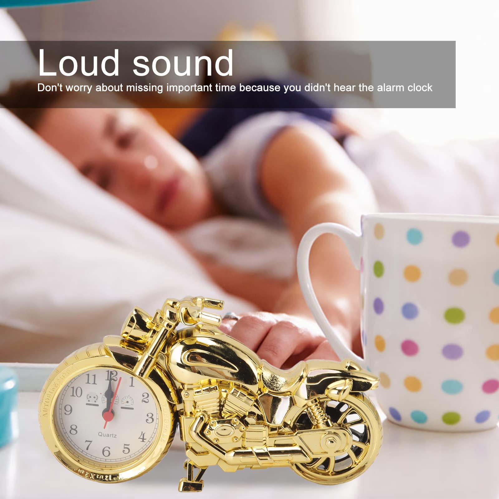 オートバイモデル　ゴールド　目覚まし時計 楽天市場】新生活 置き時計 置時計 バイク ディスプレイ